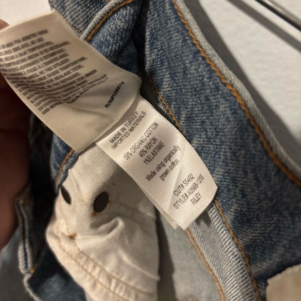 Agolde Distressed Straight Leg Button Fly Riley High Rise Jeans Size 26 - Picture 7 of 8
